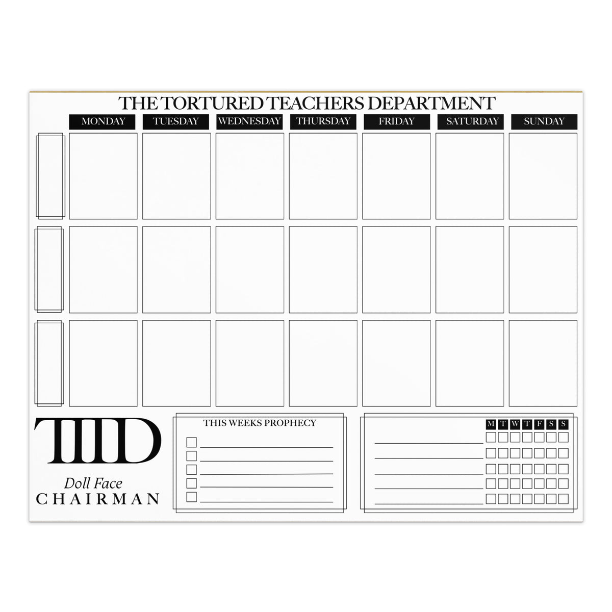 The Tortured Teachers Weekly Planner - CUSTOMIZABLE!